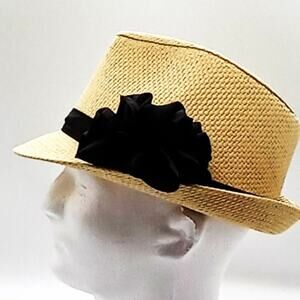 Peter Grimm True Character Hat Fedora One Size Fit Tan Color Black Side Ribbon